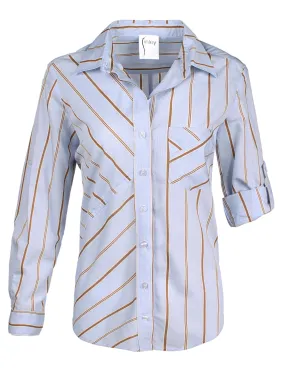 Teigan Shirt Blue/Tan Menswear Stripe