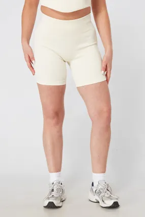 Twill Active Rib Cycling Short - CREAM