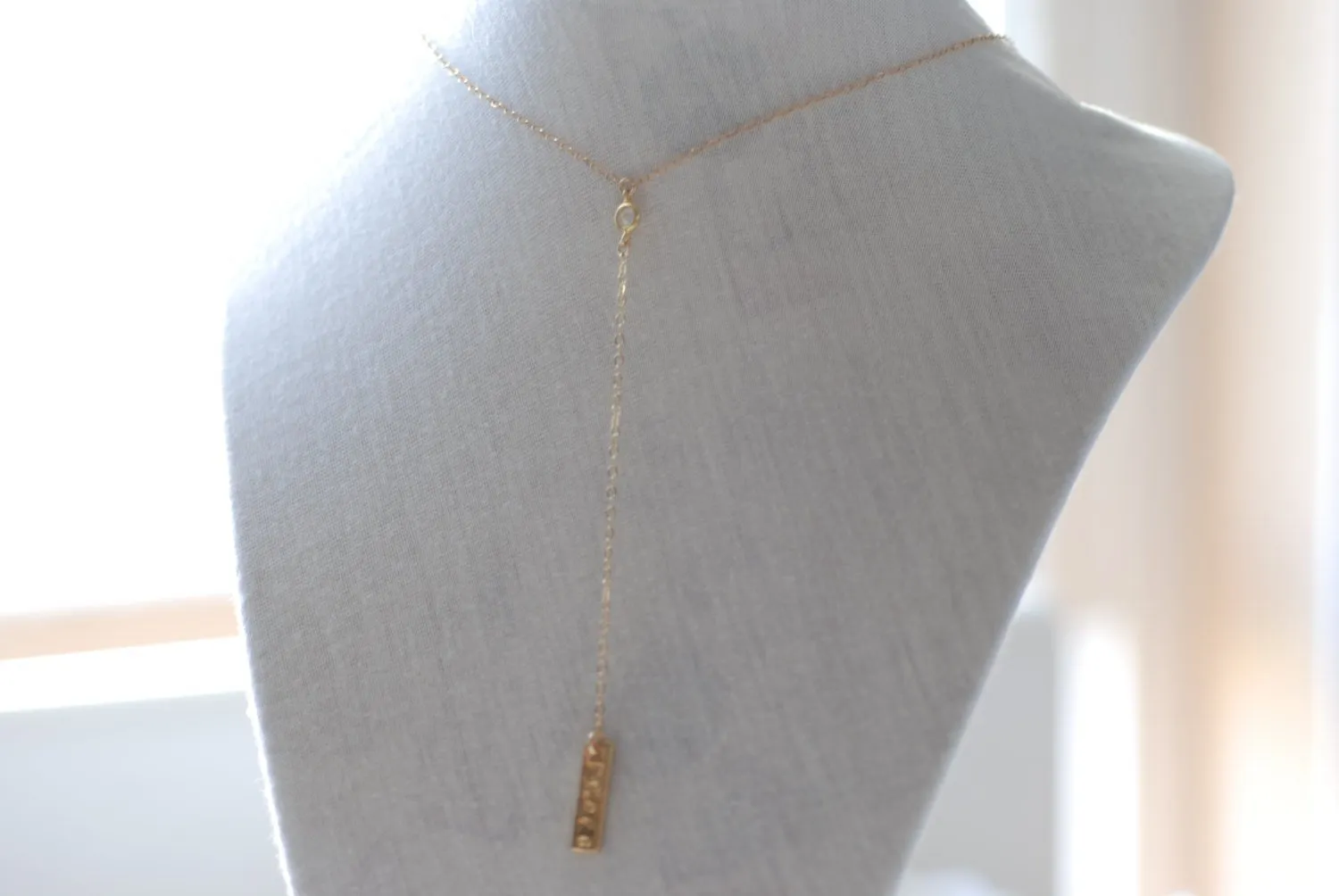 Wholesale Gold Lariat Necklace, Y Gold filled Necklace, Cz Diamond Necklace, Bar Lariat Necklace