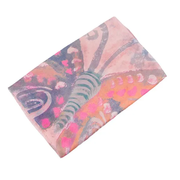 Women Colorful Butterfly Summer Scarf Fashion Printing Cotton Causal Outdoor Beach Shawl