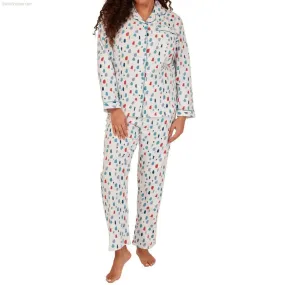 Women's Brushed Cotton Long Sleeve Wincey Pyjama Set Loungewear