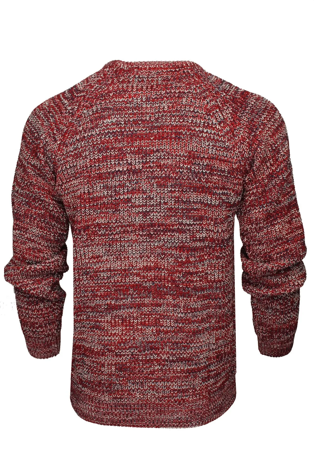 Xact Mens Jumper Fashion Chunky Fisherman Fleck Knit