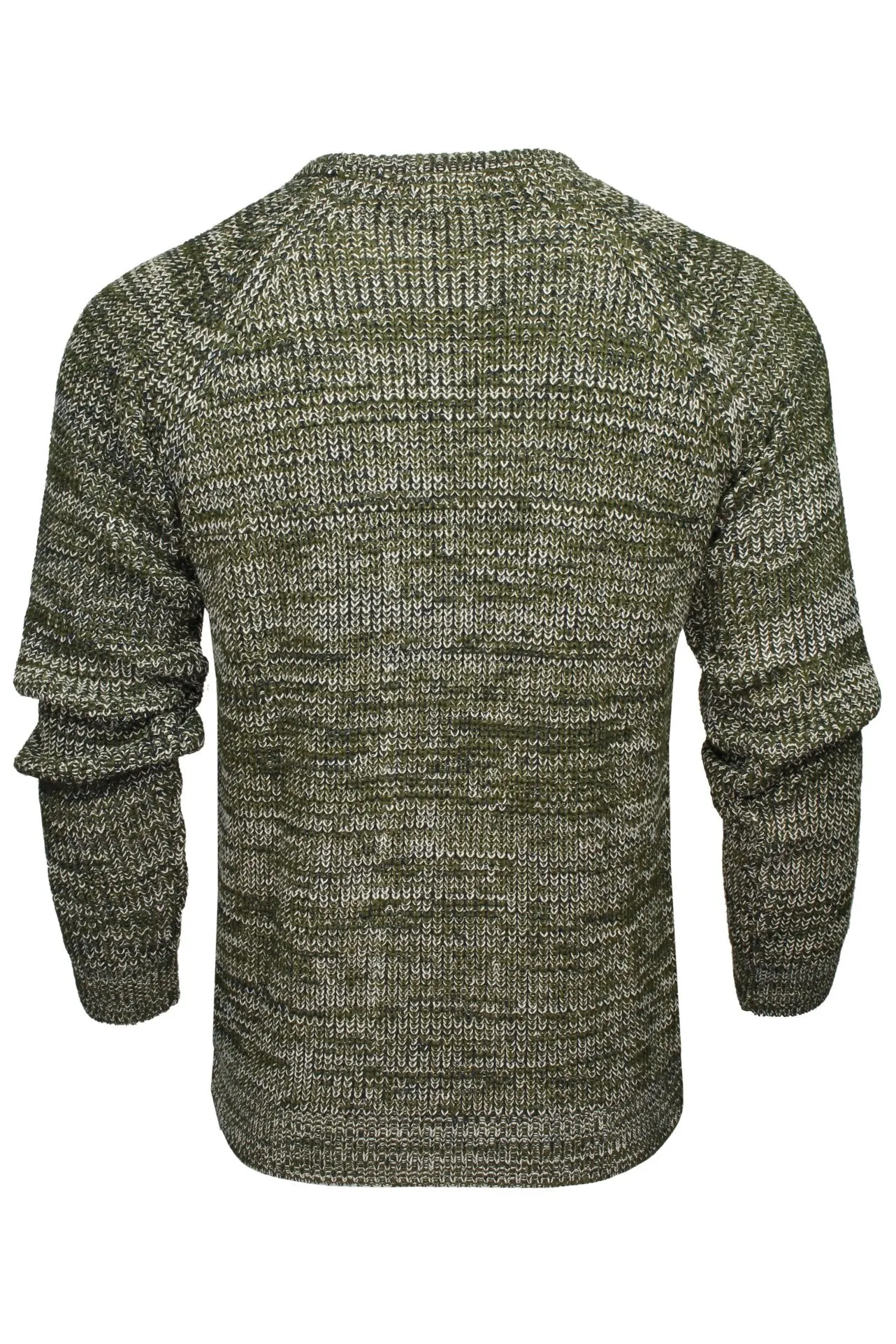 Xact Mens Jumper Fashion Chunky Fisherman Fleck Knit