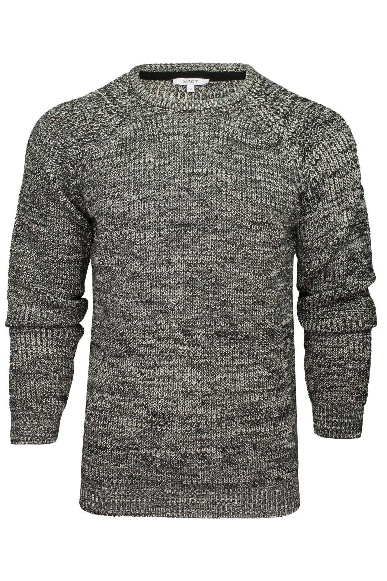 Xact Mens Jumper Fashion Chunky Fisherman Fleck Knit