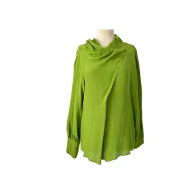 ZARA Parrot Green Front-knot Layered Blouse | Gently Used |