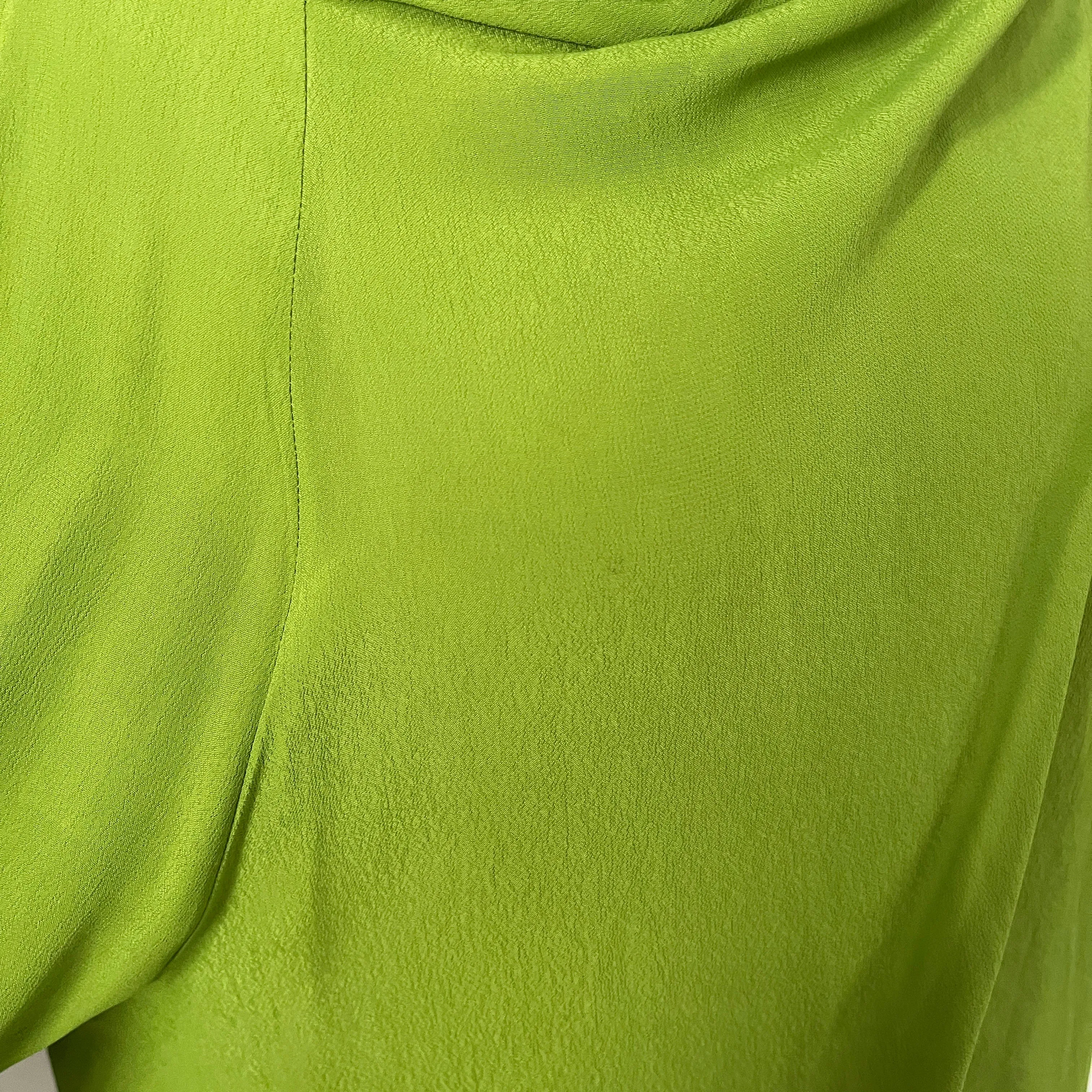 ZARA Parrot Green Front-knot Layered Blouse | Gently Used |